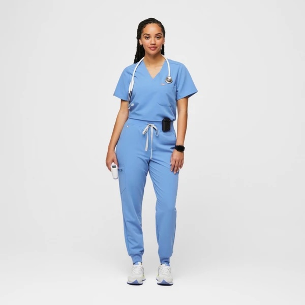 FIGS Ceil Blue Women's High-Waisted Zamora Jogger Scrubs